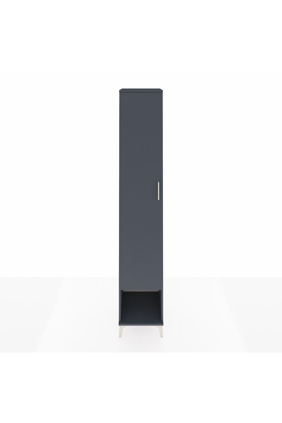 Hyperion Dolap 6 Raflı Tek Kapaklı 44x44x243 Antrasit-Antrasit