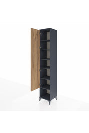 Hyperion Dolap 6 Raflı Tek Kapaklı 44x44x243 Antrasit-Çam