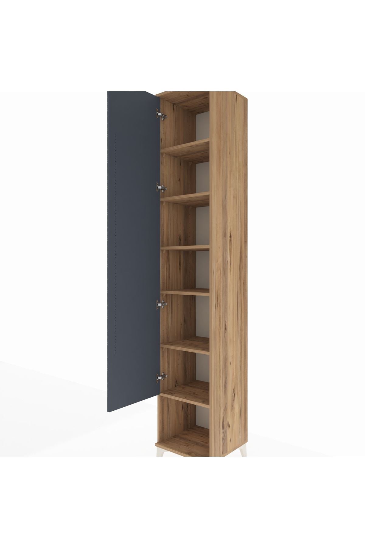 Hyperion Dolap 6 Raflı Tek Kapaklı 44x44x243 Çam-Antrasit