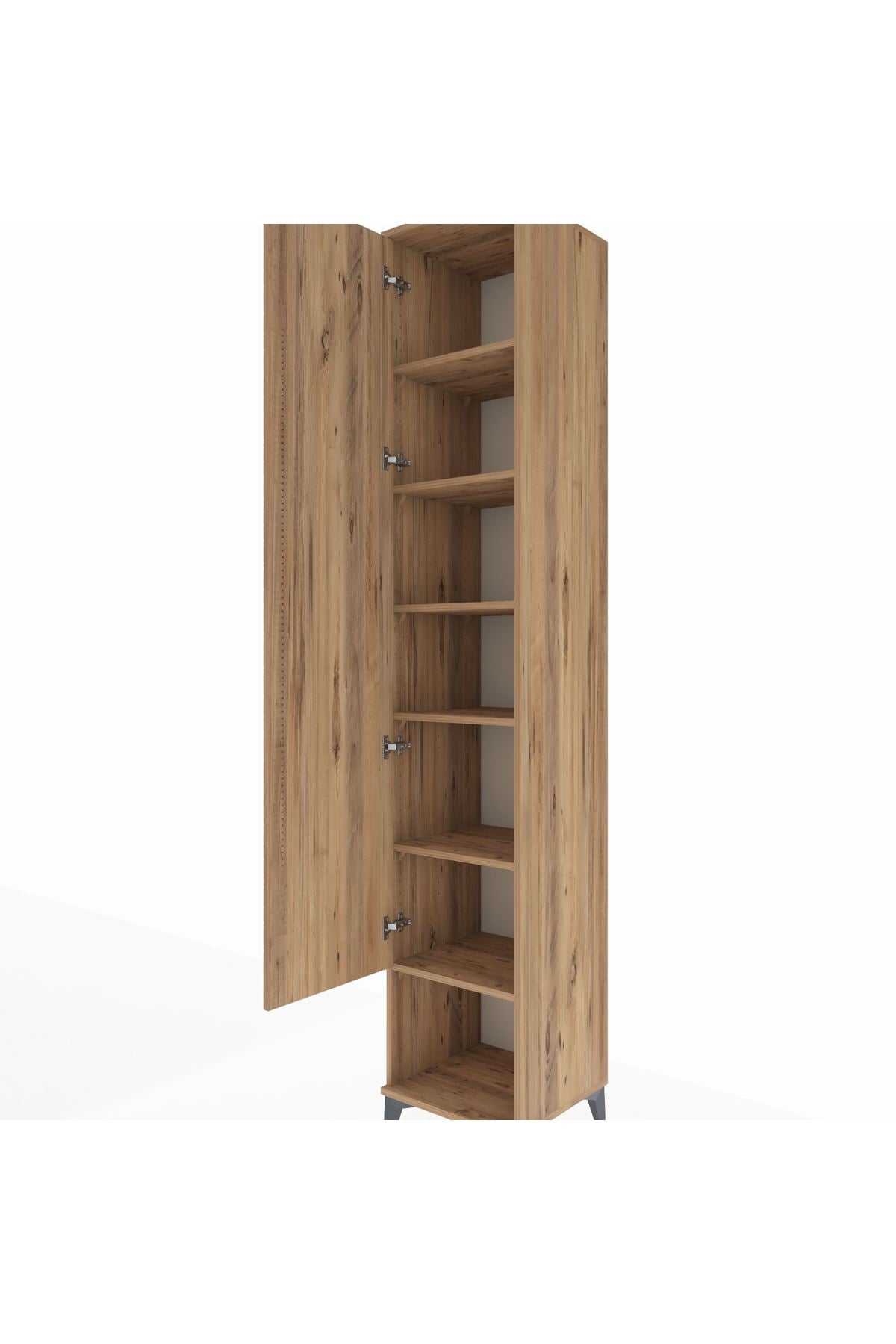 Hyperion Dolap 6 Raflı Tek Kapaklı 44x44x243 Çam-Çam