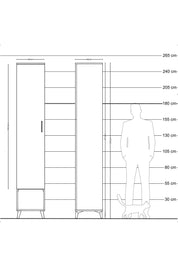 Hyperion Dolap 6 Raflı Tek Kapaklı 44x44x243 Çam-Çam