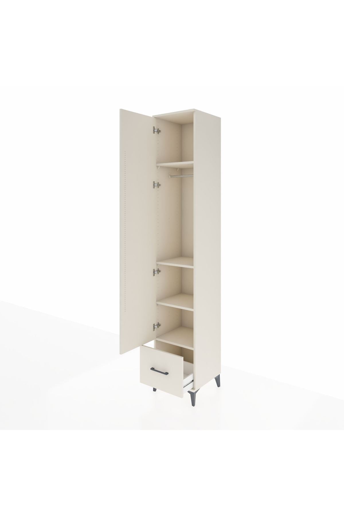 Hyperion Dolap 4 Raflı Tek Çekmeceli Tek Askılı 44x44x243 Aytaşı-Aytaşı