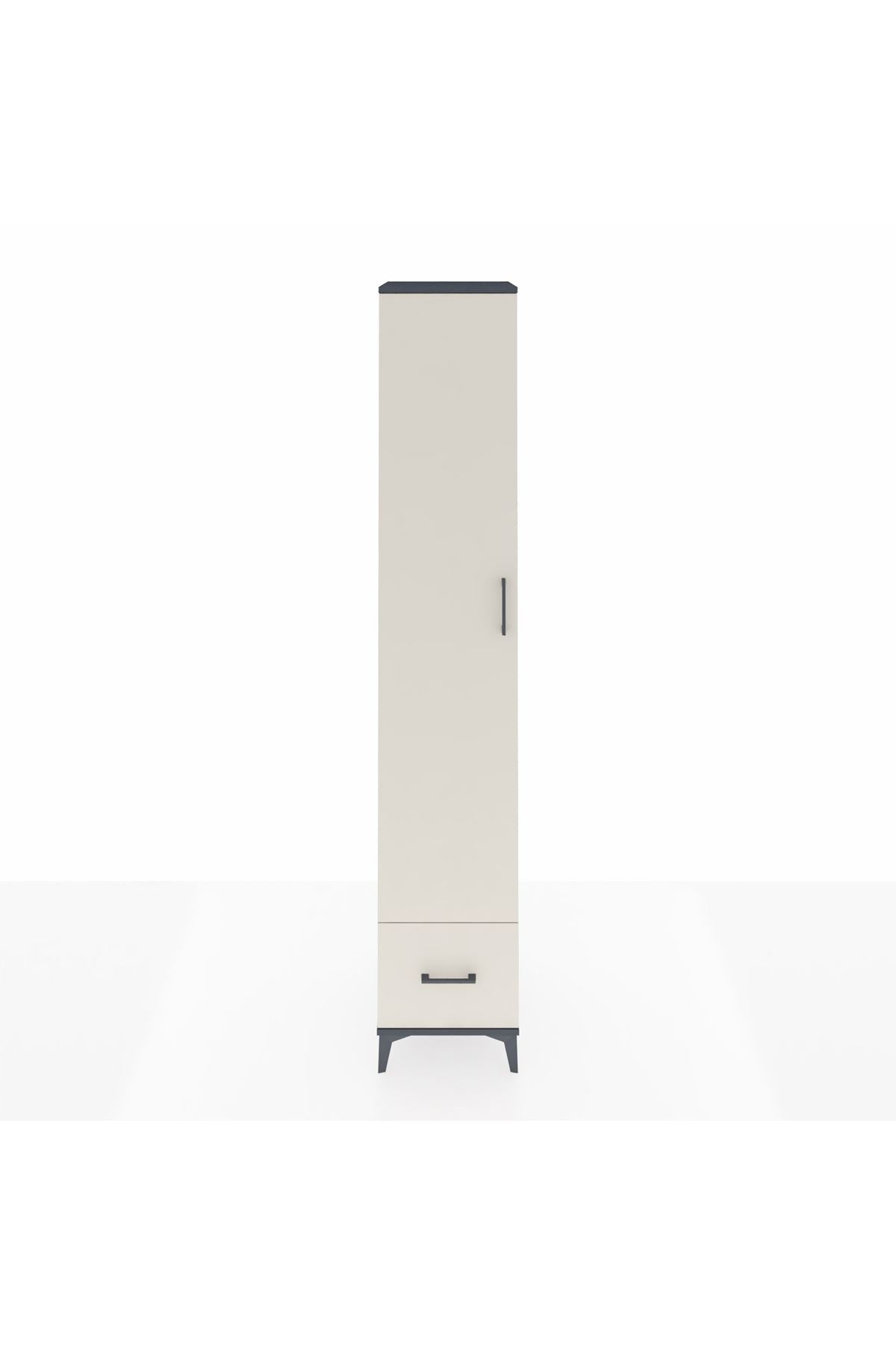 Hyperion Dolap 4 Raflı Tek Çekmeceli Tek Askılı 44x44x243 Antrasit-Aytaşı