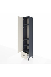 Hyperion Dolap 4 Raflı Tek Çekmeceli Tek Askılı 44x44x243 Antrasit-Aytaşı