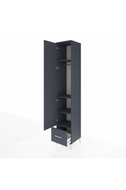 Hyperion Dolap 4 Raflı Tek Çekmeceli Tek Askılı 44x44x243 Antrasit-Antrasit