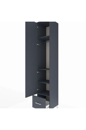 Hyperion Dolap 4 Raflı Tek Çekmeceli Tek Askılı 44x44x243 Antrasit-Antrasit