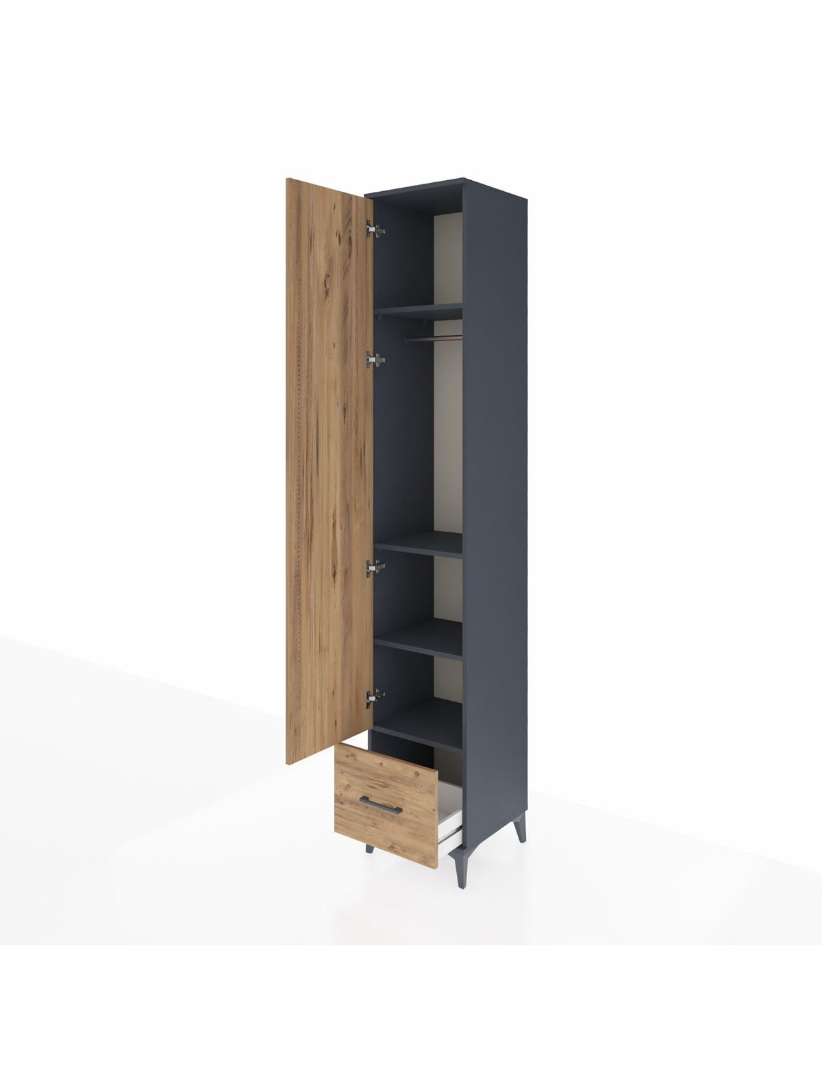 Hyperion Dolap 4 Raflı Tek Çekmeceli Tek Askılı 44x44x243 - S64M014V6B