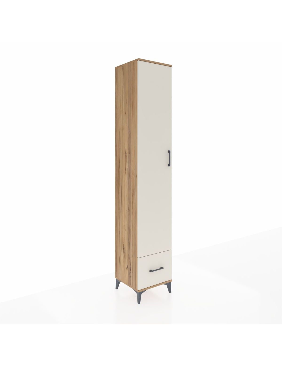 Hyperion Dolap 4 Raflı Tek Çekmeceli Tek Askılı 44x44x243 Çam-Aytaşı