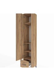 Hyperion Dolap 4 Raflı Tek Çekmeceli Tek Askılı 44x44x243 Çam-Çam