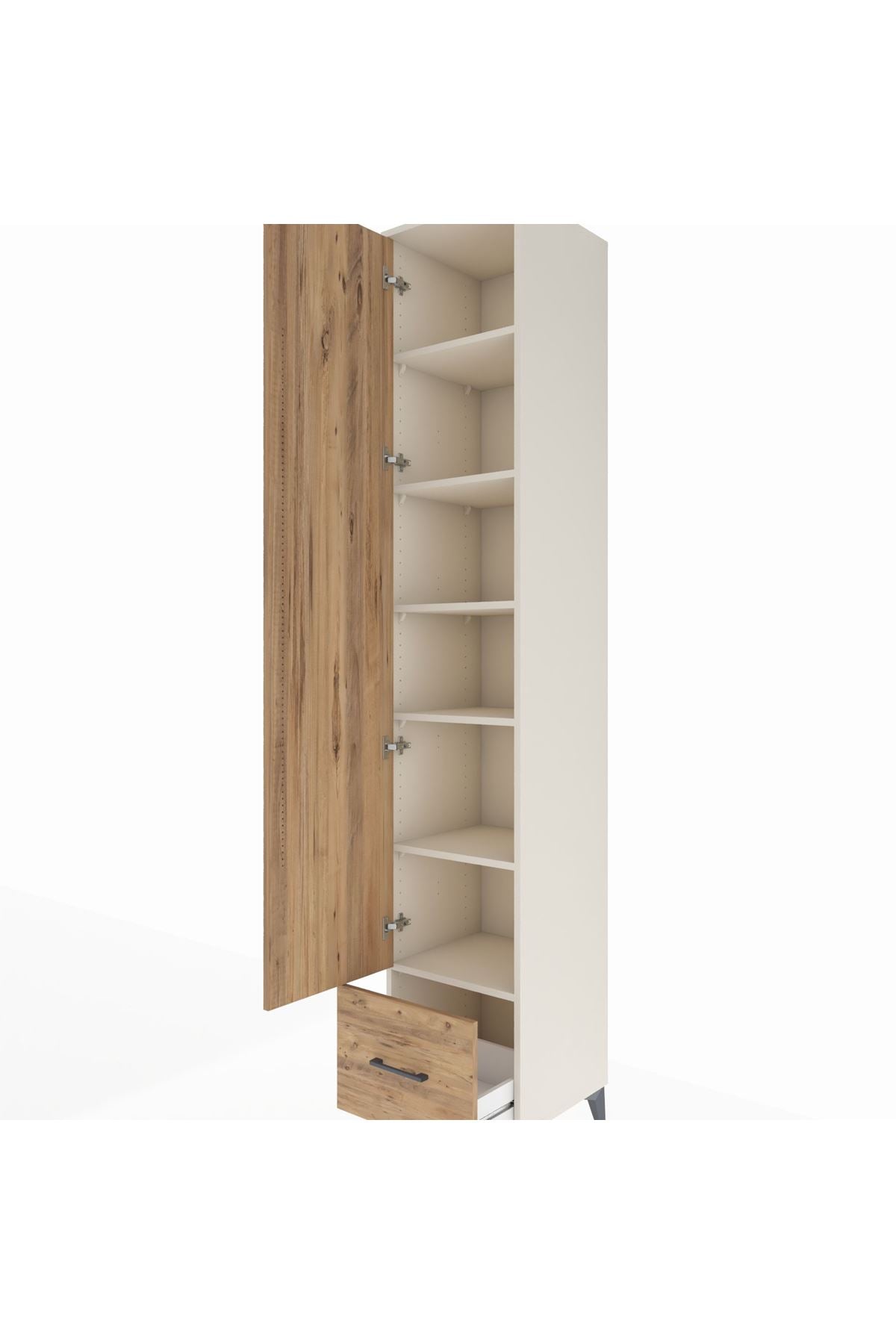 Hyperion Dolap 6 Raflı Tek Çekmeceli Tek Kapaklı 44x44x243 Aytaşı-Çam