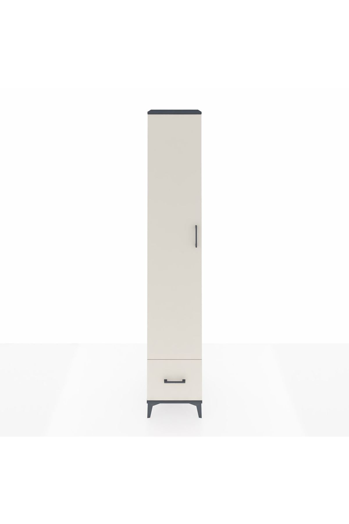 Hyperion Dolap 6 Raflı Tek Çekmeceli Tek Kapaklı 44x44x243 Antrasit-Aytaşı