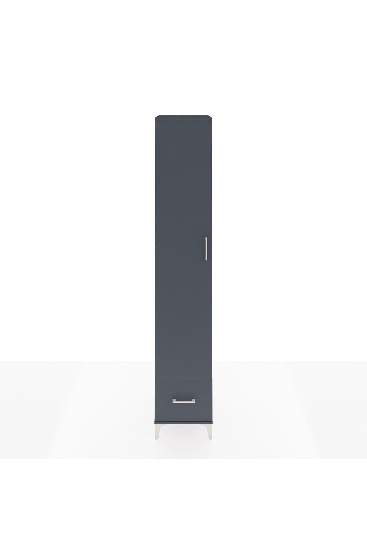 Hyperion Dolap 6 Raflı Tek Çekmeceli Tek Kapaklı 44x44x243 Antrasit-Antrasit