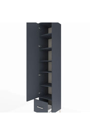 Hyperion Dolap 6 Raflı Tek Çekmeceli Tek Kapaklı 44x44x243 Antrasit-Antrasit