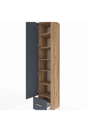 Hyperion Dolap 6 Raflı Tek Çekmeceli Tek Kapaklı 44x44x243 Çam-Antrasit