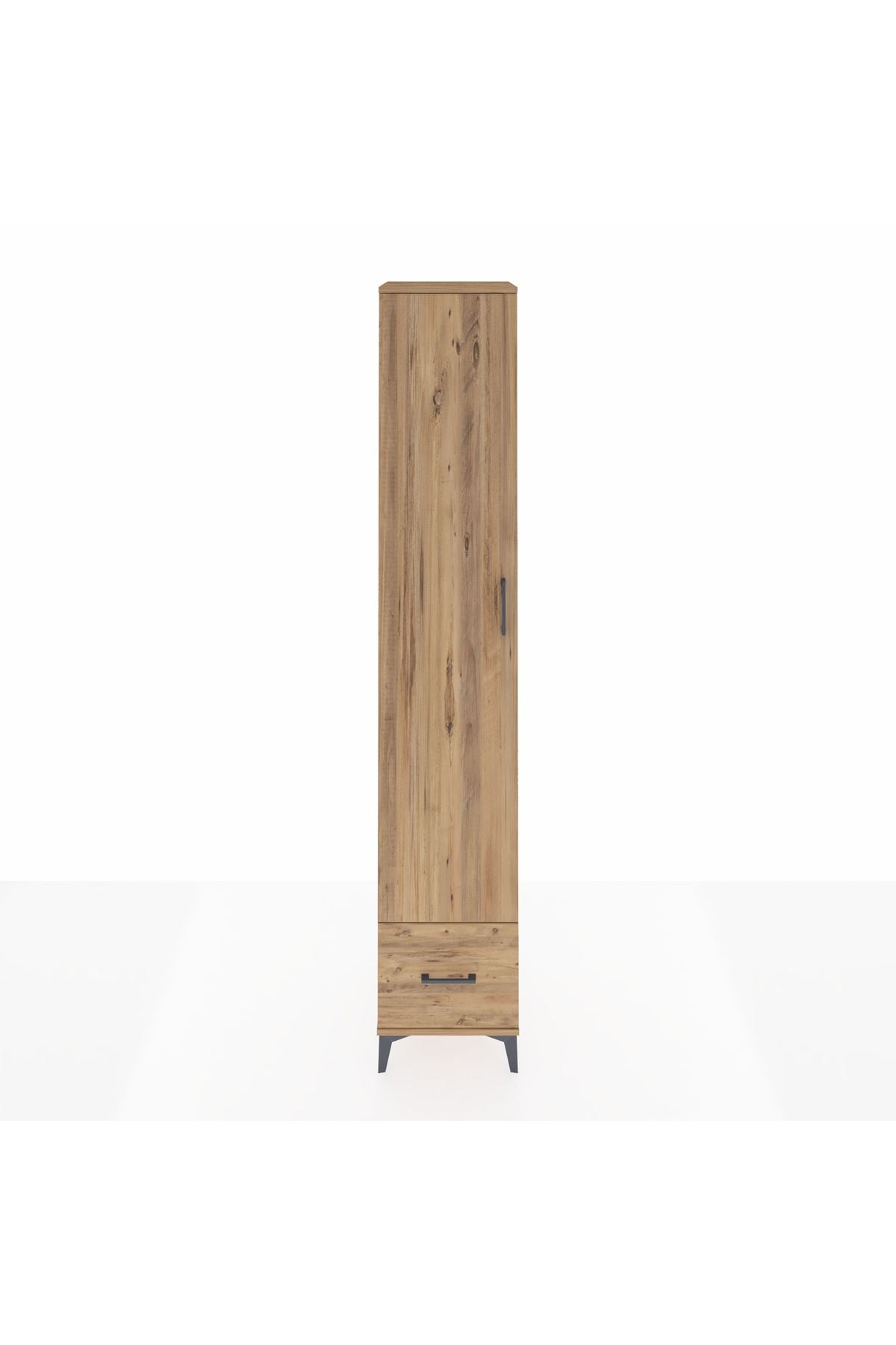 Hyperion Dolap 6 Raflı Tek Çekmeceli Tek Kapaklı 44x44x243 Çam-Çam