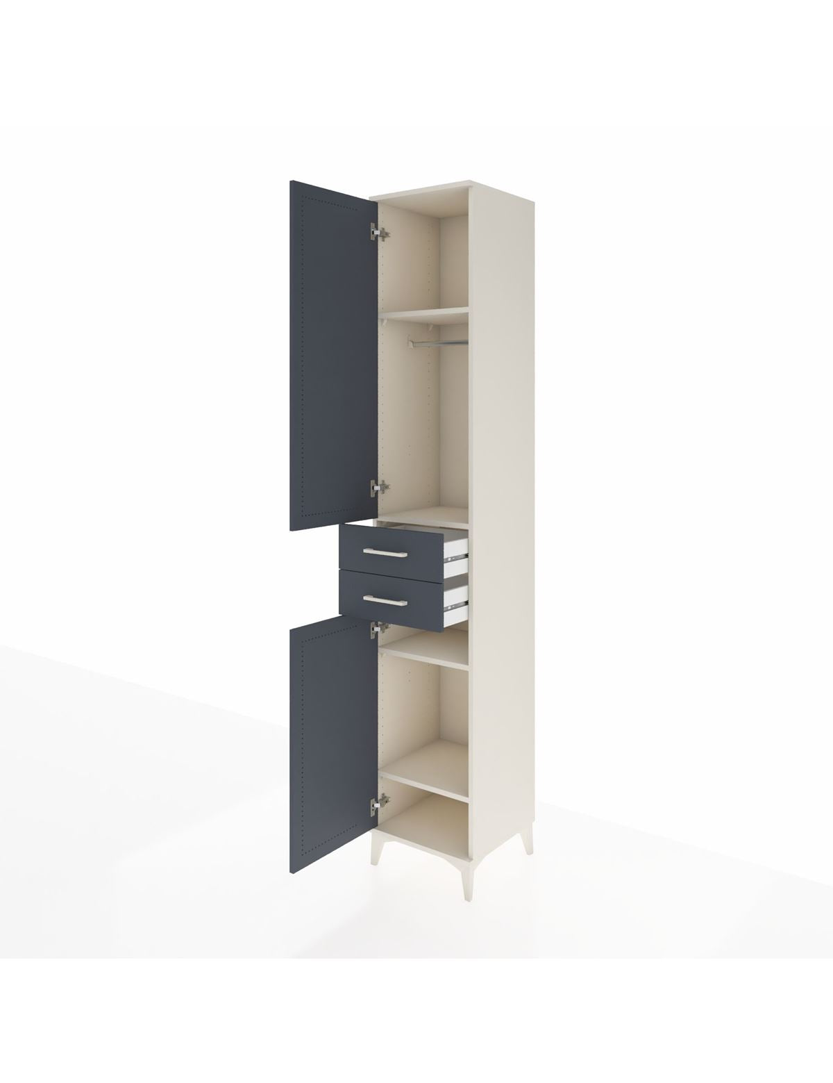Hyperion Dolap 4 Raflı 2 Çekmeceli Tek Askılı 44x44x243 - S64M016V2B