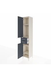 Hyperion Dolap 4 Raflı 2 Çekmeceli Tek Askılı 44x44x243 Aytaşı-Antrasit