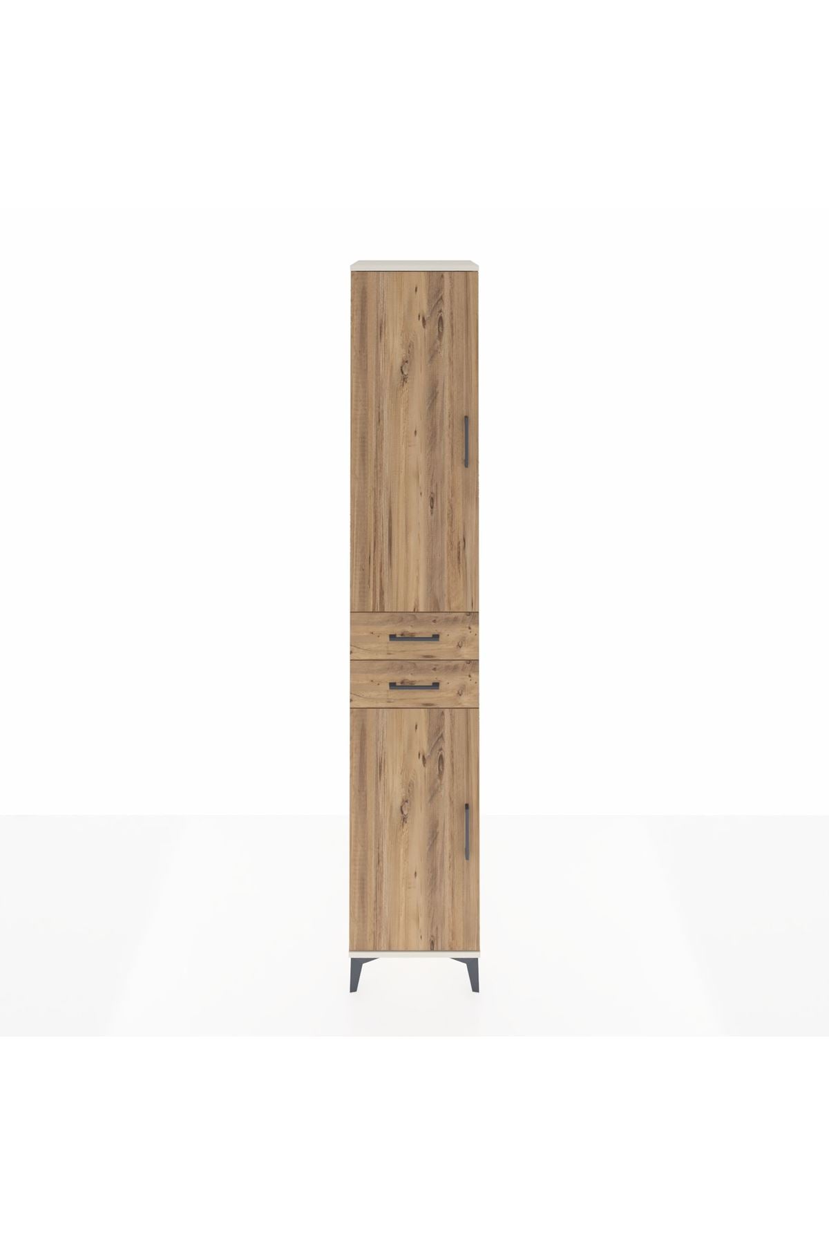 Hyperion Dolap 4 Raflı 2 Çekmeceli Tek Askılı 44x44x243 Aytaşı-Çam