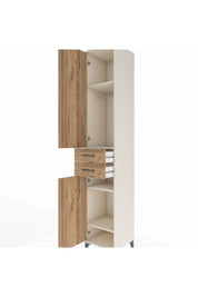 Hyperion Dolap 4 Raflı 2 Çekmeceli Tek Askılı 44x44x243 Aytaşı-Çam