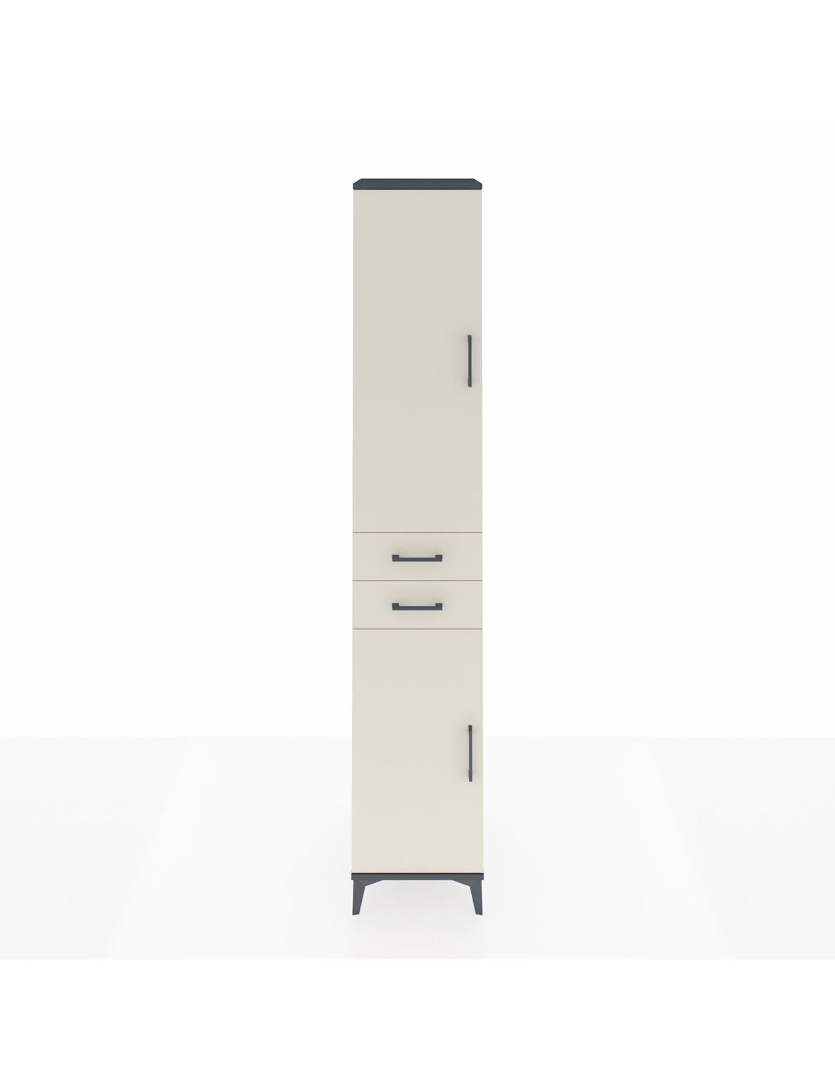 Hyperion Dolap 4 Raflı 2 Çekmeceli Tek Askılı 44x44x243 Antrasit-Aytaşı