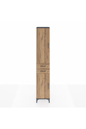 Hyperion Dolap 4 Raflı 2 Çekmeceli Tek Askılı 44x44x243 Antrasit-Çam