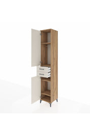 Hyperion Dolap 4 Raflı 2 Çekmeceli Tek Askılı 44x44x243 Çam-Aytaşı