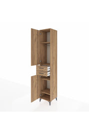 Hyperion Dolap 4 Raflı 2 Çekmeceli Tek Askılı 44x44x243 Çam-Çam