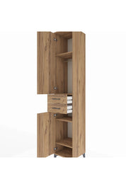 Hyperion Dolap 4 Raflı 2 Çekmeceli Tek Askılı 44x44x243 Çam-Çam