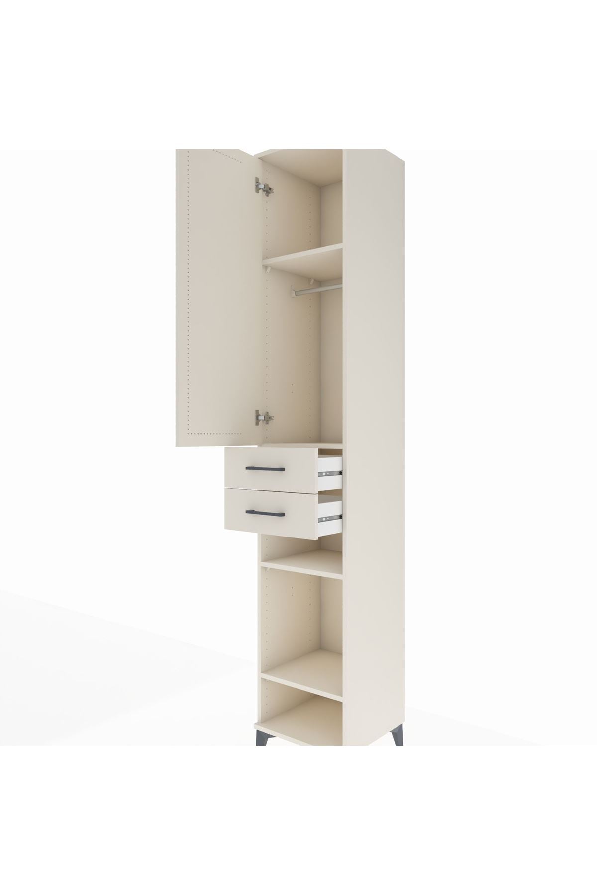 Hyperion Dolap 4 Raflı 2 Çekmeceli Tek Askılı 44x44x243 Aytaşı-Aytaşı