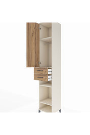 Hyperion Dolap 4 Raflı 2 Çekmeceli Tek Askılı 44x44x243 Aytaşı-Çam