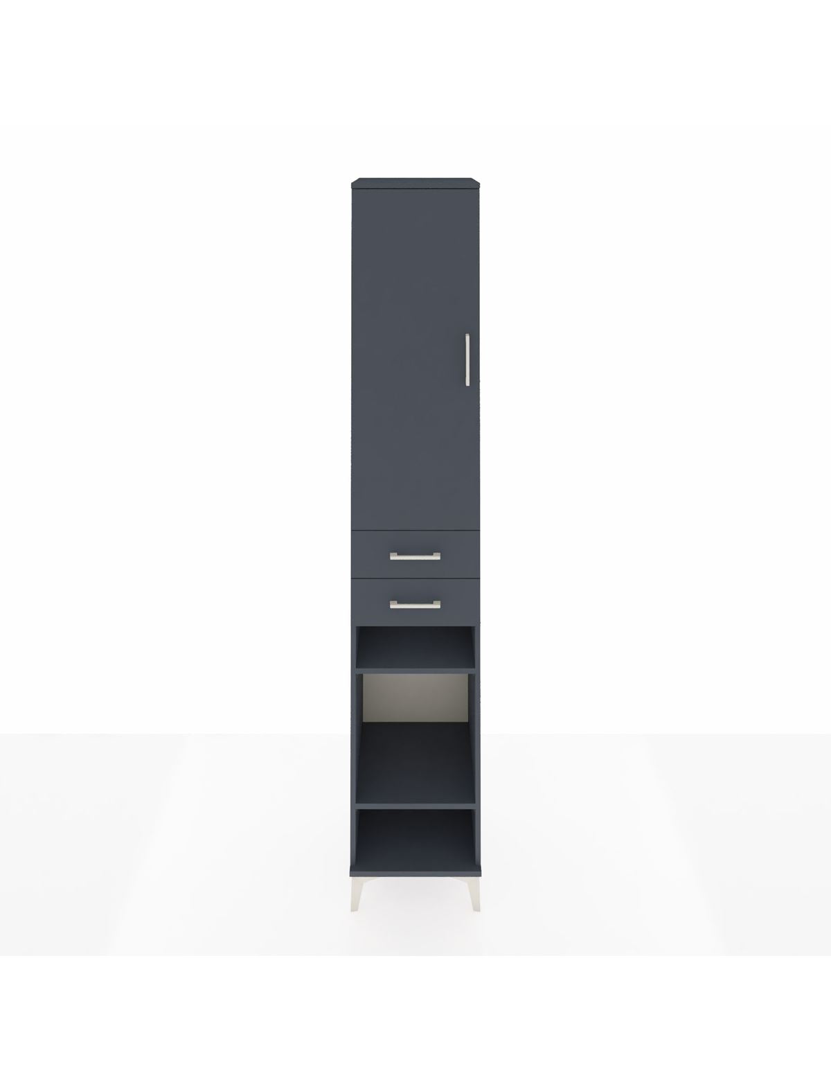 Hyperion Dolap 4 Raflı 2 Çekmeceli Tek Askılı 44x44x243 Antrasit-Antrasit