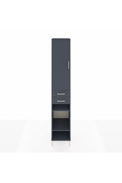 Hyperion Dolap 4 Raflı 2 Çekmeceli Tek Askılı 44x44x243 Antrasit-Antrasit