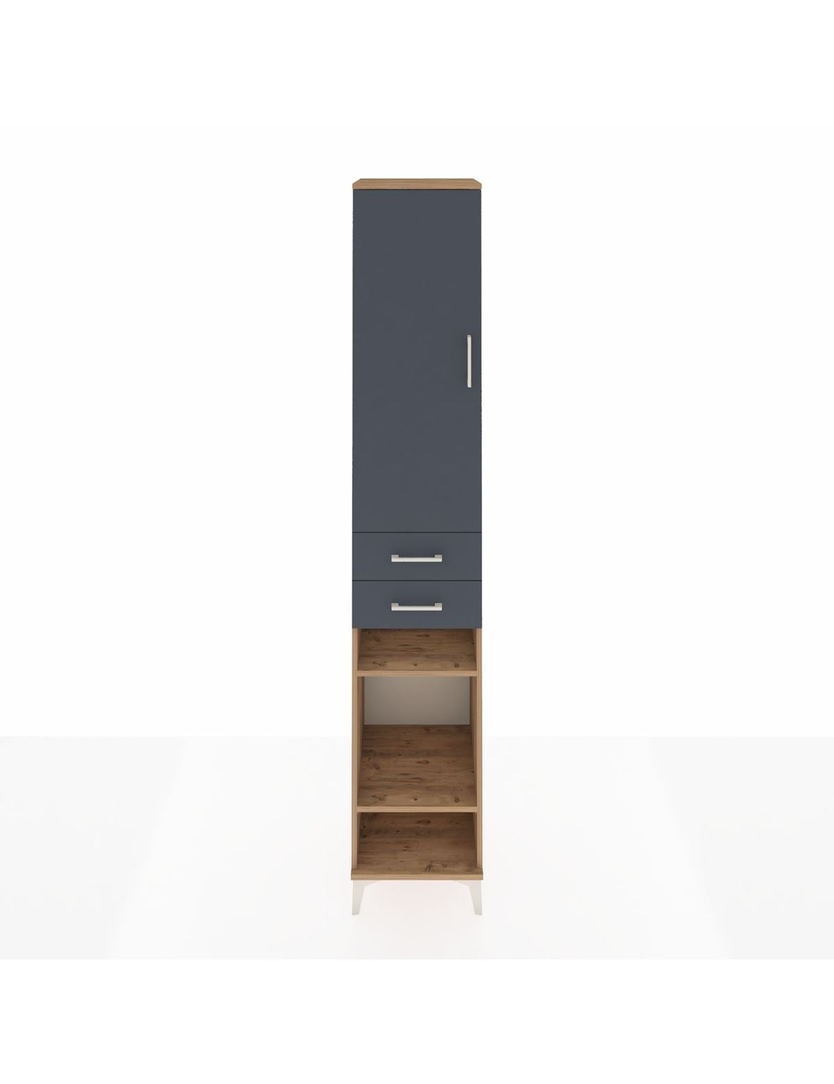 Hyperion Dolap 4 Raflı 2 Çekmeceli Tek Askılı 44x44x243 Çam-Antrasit