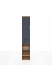 Hyperion Dolap 4 Raflı 2 Çekmeceli Tek Askılı 44x44x243 Çam-Antrasit