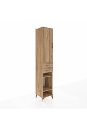 Hyperion Dolap 4 Raflı 2 Çekmeceli Tek Askılı 44x44x243 Çam-Çam