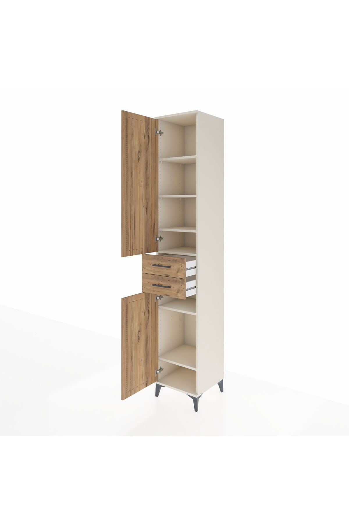 Hyperion Dolap 6 Raflı 2 Çekmeceli 2 Kapaklı 44x44x243 Aytaşı-Çam