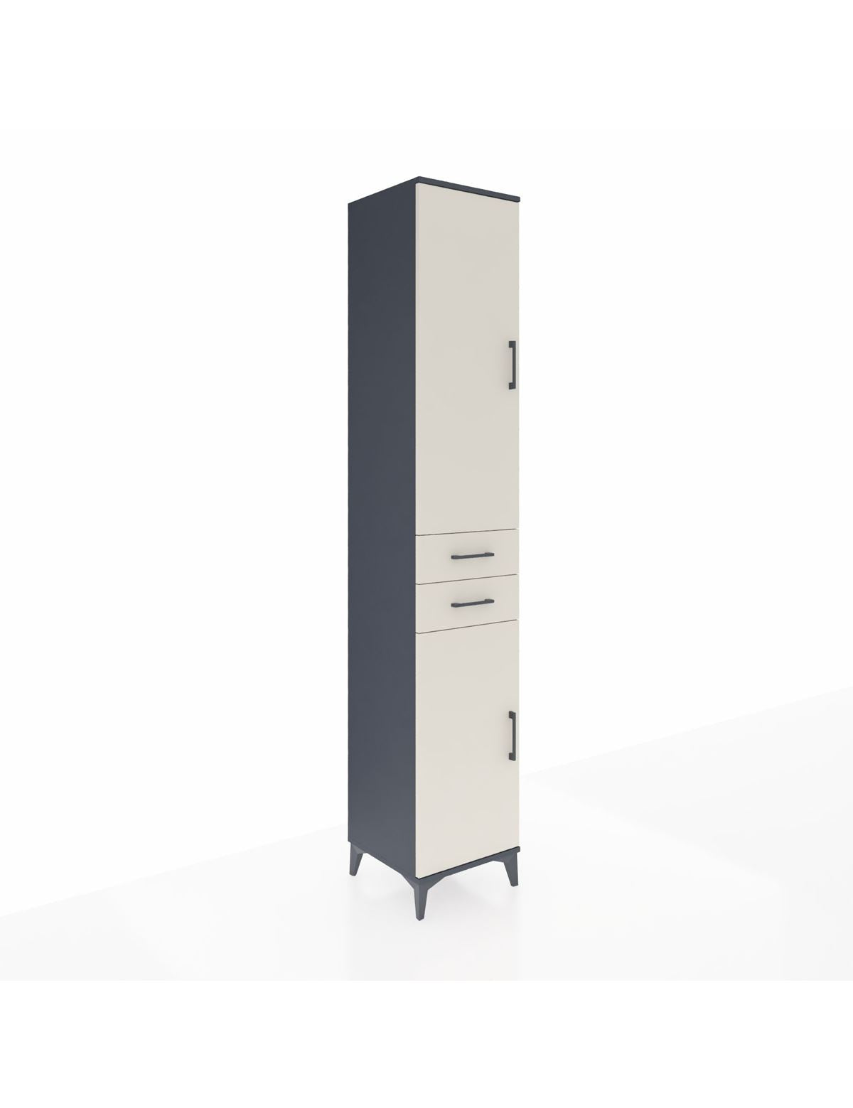 Hyperion Dolap 6 Raflı 2 Çekmeceli 2 Kapaklı 44x44x243 Antrasit-Aytaşı