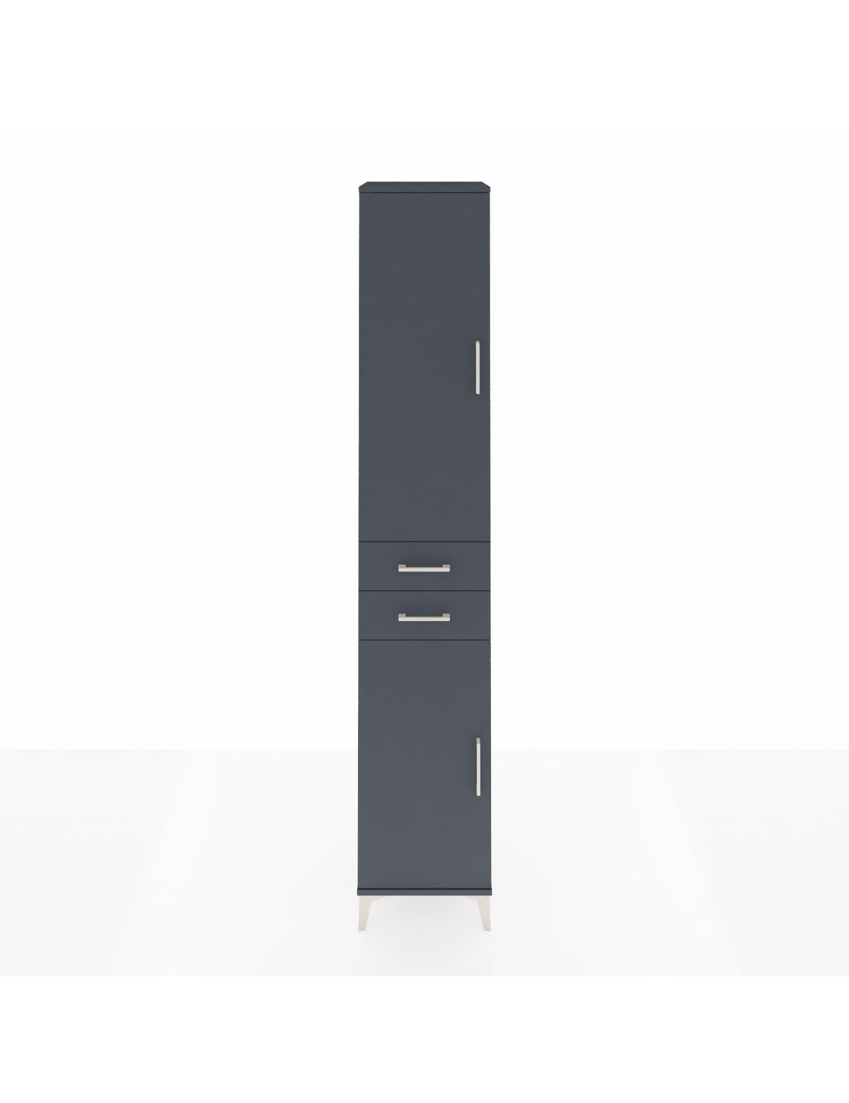 Hyperion Dolap 6 Raflı 2 Çekmeceli 2 Kapaklı 44x44x243 Antrasit-Antrasit