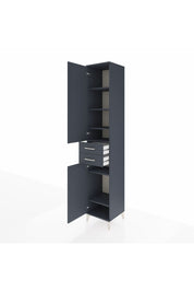 Hyperion Dolap 6 Raflı 2 Çekmeceli 2 Kapaklı 44x44x243 Antrasit-Antrasit