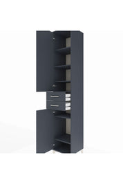 Hyperion Dolap 6 Raflı 2 Çekmeceli 2 Kapaklı 44x44x243 Antrasit-Antrasit