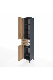 Hyperion Dolap 6 Raflı 2 Çekmeceli 2 Kapaklı 44x44x243 Antrasit-Çam