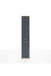 Hyperion Dolap 6 Raflı 2 Çekmeceli 2 Kapaklı 44x44x243 Çam-Antrasit