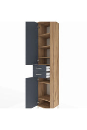 Hyperion Dolap 6 Raflı 2 Çekmeceli 2 Kapaklı 44x44x243 Çam-Antrasit