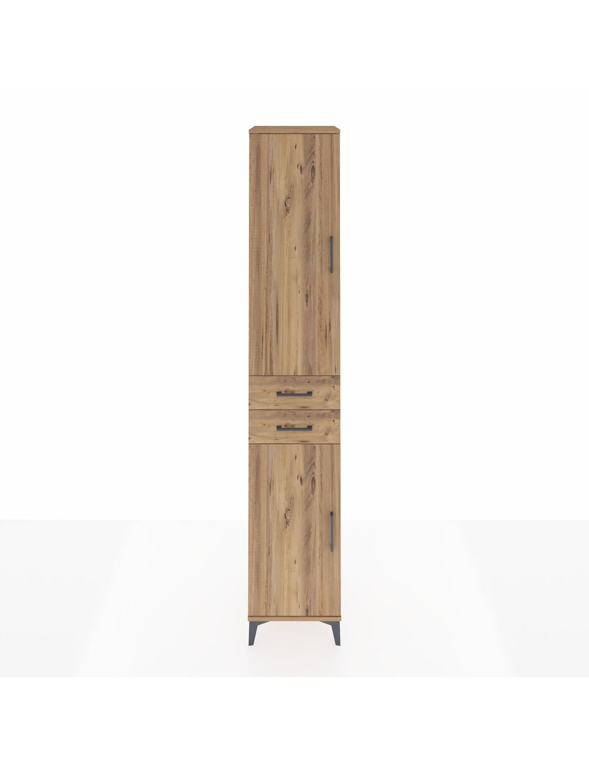 Hyperion Dolap 6 Raflı 2 Çekmeceli 2 Kapaklı 44x44x243 Çam-Çam