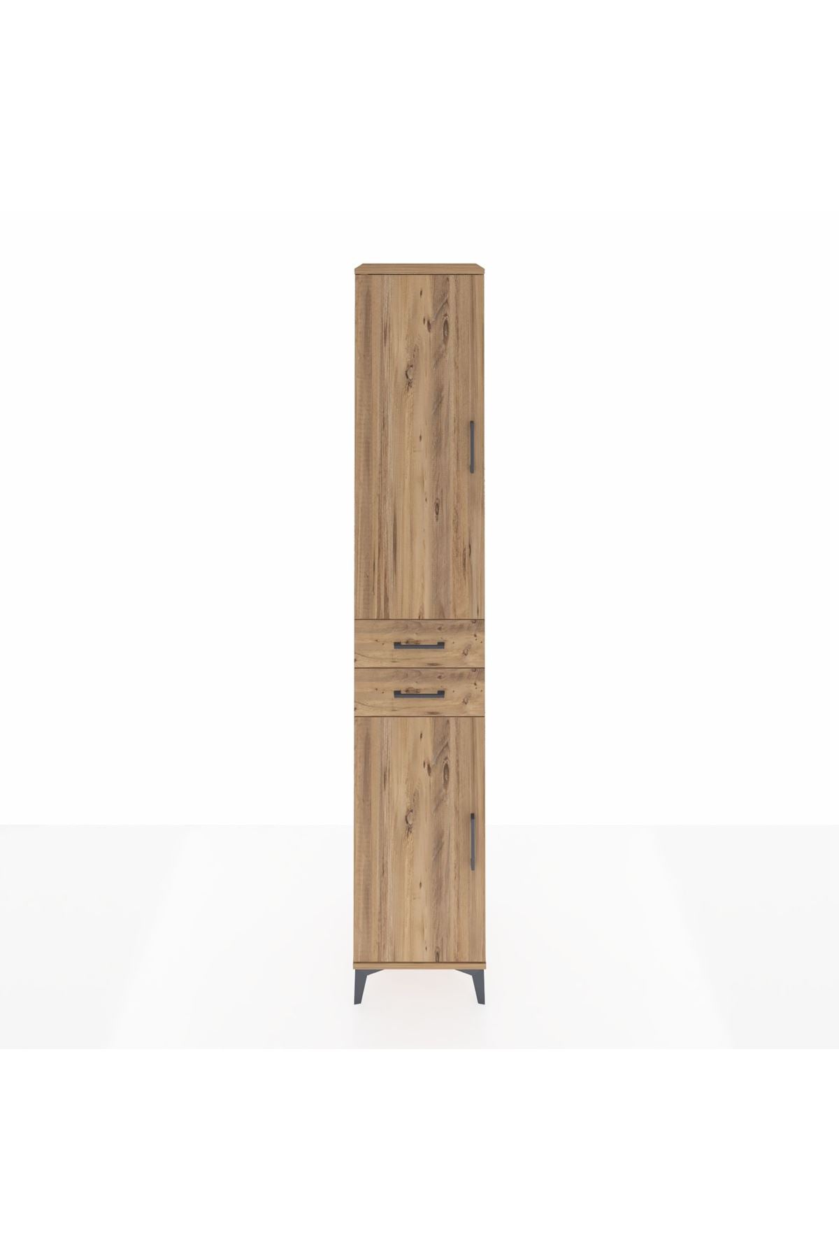 Hyperion Dolap 6 Raflı 2 Çekmeceli 2 Kapaklı 44x44x243 Çam-Çam