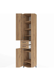 Hyperion Dolap 6 Raflı 2 Çekmeceli 2 Kapaklı 44x44x243 Çam-Çam