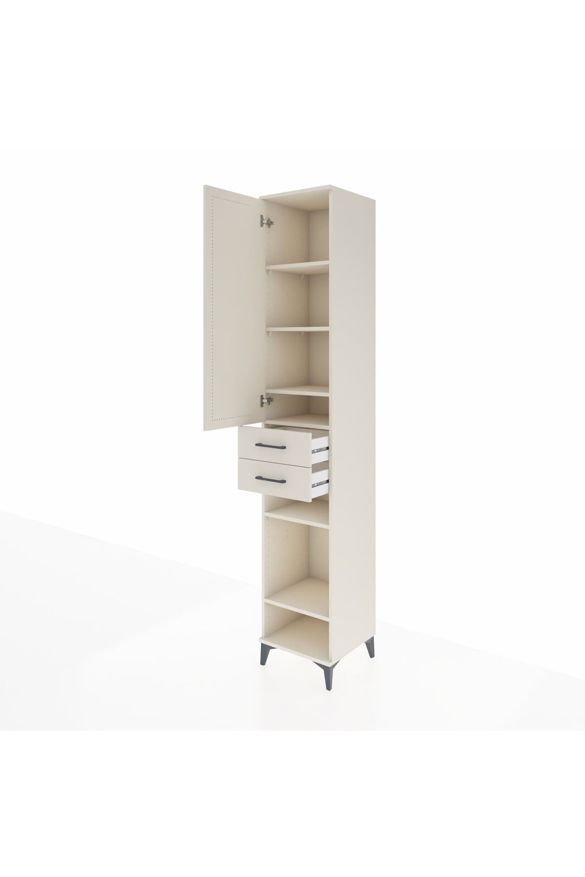 Hyperion Dolap 6 Raflı 2 Çekmeceli Tek Kapaklı 44x44x243 Aytaşı-Aytaşı