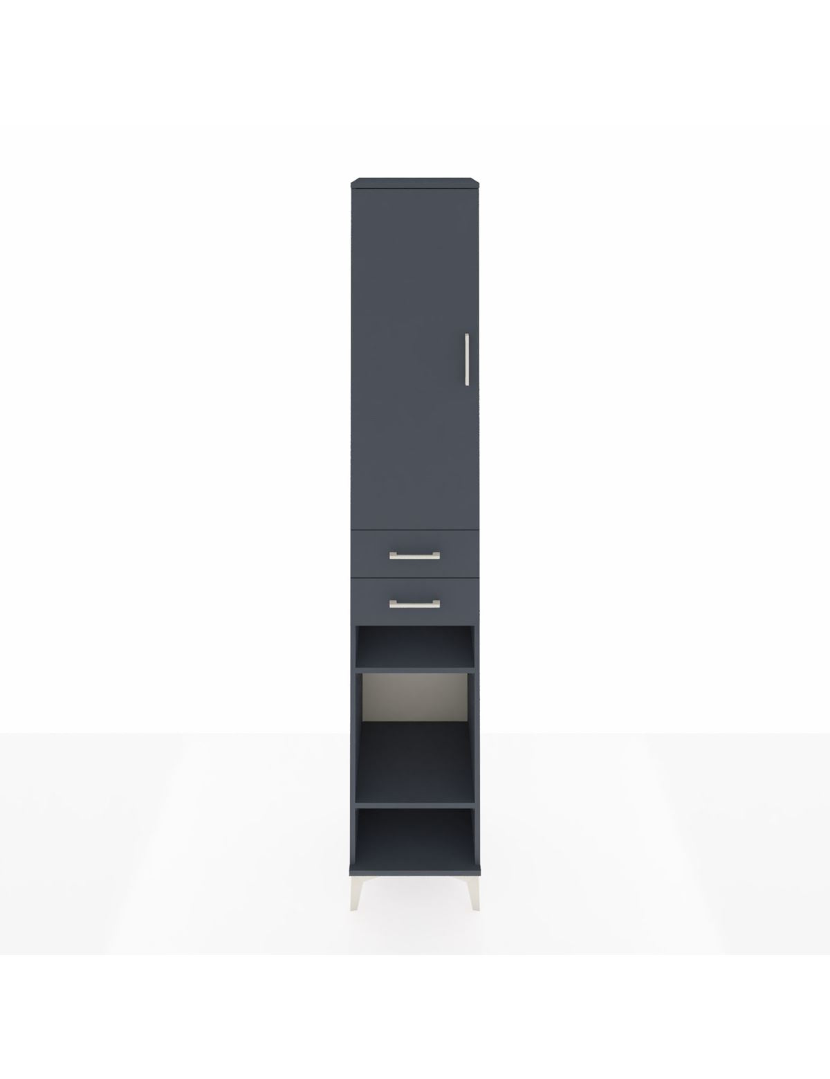 Hyperion Dolap 6 Raflı 2 Çekmeceli Tek Kapaklı 44x44x243 Antrasit-Antrasit