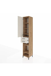 Hyperion Dolap 6 Raflı 2 Çekmeceli Tek Kapaklı 44x44x243 Çam-Aytaşı