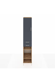 Hyperion Dolap 6 Raflı 2 Çekmeceli Tek Kapaklı 44x44x243 Çam-Antrasit